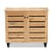 Baxton Studio Gisela Modern and Contemporary Oak Brown Finished Wood 2-Door Shoe Storage Cabinet 189-11993-ZORO - alternate 3